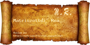 Matriszottó Rea névjegykártya